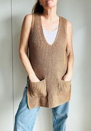 Moth Wool and Alpaca Sweater Vest Beige Size Small