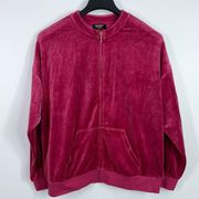 Juicy Couture black label pomegranate velour Beverly zip up jacket size XS