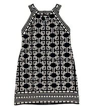 Crown & Ivy Knee Length Patterned Blue & White Nautical Slip Dress Size 8