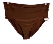 Time Tru Plus Size 2X Swim Bottom 20W 22W Brown Brief Swimwear Swimsuit 1432