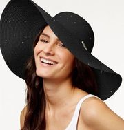 Calvin Klein Women's Black Sequin Floppy Sun Hat/NWT