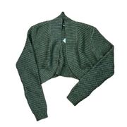 New Soft Surroundings Chunky Knit Shrug Cardigan Sweater Womens Sm Olive Green