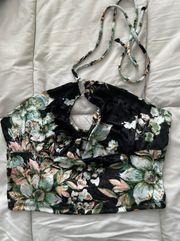 Velvet Floral Crop Top