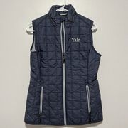 Yale Embroidered Blue Quilted Full Zip Vest Cutter And Buck XS