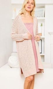 Lulu’s Layer it On Cream Long Cardigan Sweater - Size S