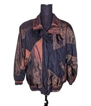 Lavon Windbreaker Jacket Vintage Brown Paisley Full Zip