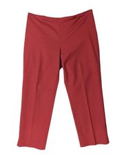 St. John Casual Cropped Trousers Dark Coral Size 12