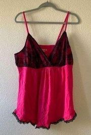 Cacique sleepwear womens camisole pink and black size 22/24