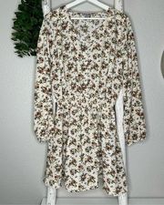 J for Justify Long Sleeve Floral Dress * Cream * 2X