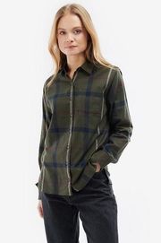 Barbour Oxer Check Shirt In Olive