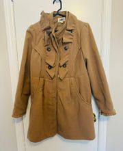 Beige fleece Coat Size Large