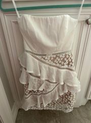 White Strapless Mini Dress