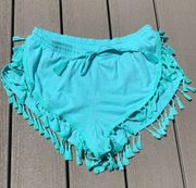 Victoria Secret Shorts Aquamarine Mint Green Tasseled Beach Womens S M