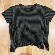 Le Lis Striped Split Side Short Sleeve T-Shirt Women’s Medium