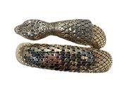 Whiting and Davis Spiral Coil Silver Stone Snake Mesh Bracelet