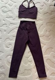 NEW DYI Matching Legging and Bra Set Dark Purple