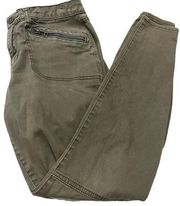 army green cargo skinny pants, size 28