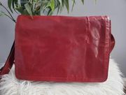 Wilsons Leather Vintage Red Computer Messenger Bag