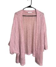 Cherish O/S Open Knit Pink Flowy Open Face Cardigan Shawl