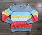 Liz Claiborne‎ Sweater Crewneck Long Sleeves Color Block Womens Size M Petite