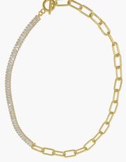 Adornia Baguette Cz Paper Clip Chain Tennis Necklace