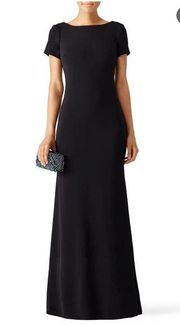 RTR 
Badgley Mischka
Black Cascade Gown Black Size 4 Wedding v neck back long