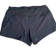 CRZ Yoga Grey Running Shorts 4" Inseam High Waist Lined Back Pocket