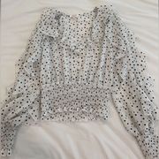 White and black apeach blouse