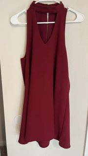 Maroon High Neck Mini Dress -  brand - worn once