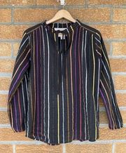 ACE & JIG METALLIC STRIPE TOP BLOUSE XS