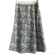 Fresh Produce Palm Baroque Boca Skirt Knee Length Floral Pull On White SM