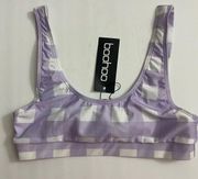 Florence Mix & Match Gingham Crop Bikini Top Lilac Size US 6