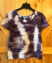 Simply Vera Vera Wang Womens short sleeve purple blouse, size Small (S)