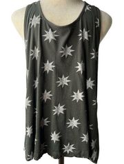 Philosophy Gray Tank White Stars Size Small