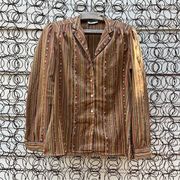 70s Levi Strauss western cowgirl fall floral BoHo stripe button up blouse shirt