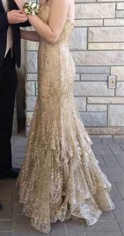 Size 4  Gold Prom Dress