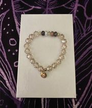 NWOT Erimish Clear Beads Stretch Bracelet
