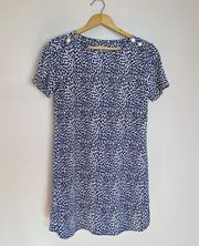 Blue  Leopard Mini Dress Size 2 EUC