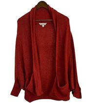 Davi & Dani chunky batwing sleeve, rust sweater, cardigan, women, small