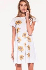 Wildfox Clarissa Grunge Girl Dress Sunflower Daisy Distressed Swing Floral Mini