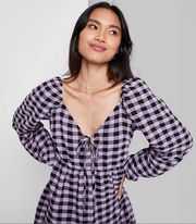 Purple and Black Gingham Dress