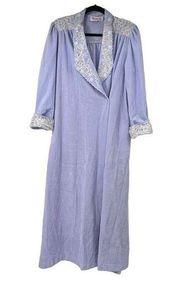 Vanity Fair Soft Lavender Lace Detail Long Robe