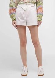 Alice & Olivia Chad Asymmetrical Short In White Size 14 NWT