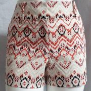 "ANN TAYLOR" MULTI-COLOR GEO TRIBAL PRINT CASUAL MODERN CHINO SHORTS SZE: 10 NWT