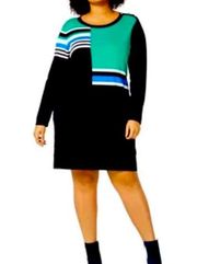 Tommy Hilfiger Knit Colorblock Hotel California Stripe Sweater Dress Size 0X NWT