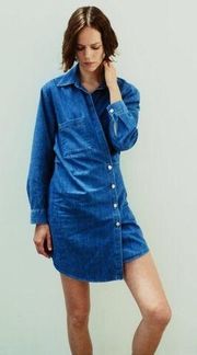 ZARA NWT  The Erin Denim Wrap Asymmetric Mini Dress