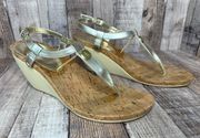 Reeta Gold Split Toe Casual T-strap Sandal sz 10