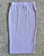 🦋 Boohoo Purple Lilac Ribbed Pencil Midi Skirt Size 10