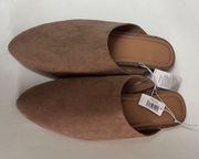 Old Navy Trendy Fall Style Low Heel Women's Faux Suede Taupe Mule Slide Sz 7