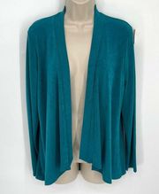 Dana Bachman Women's NEW Slinky Knit Cardigan Size M Exclusive Turquoise